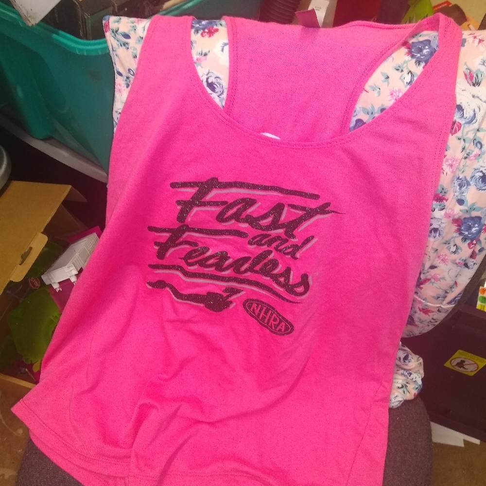 Fast and fearless NHRA racerback tank top